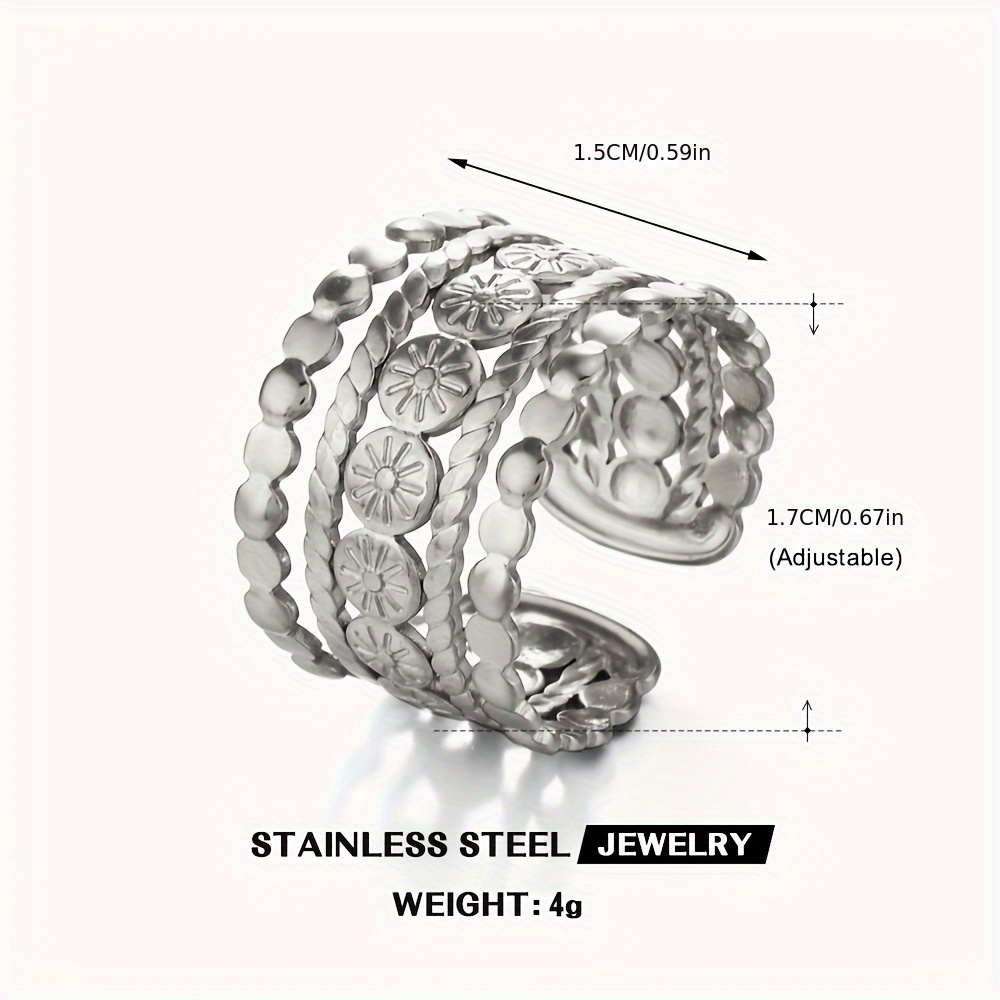 Vintage Style Open Ring Stainless Steel